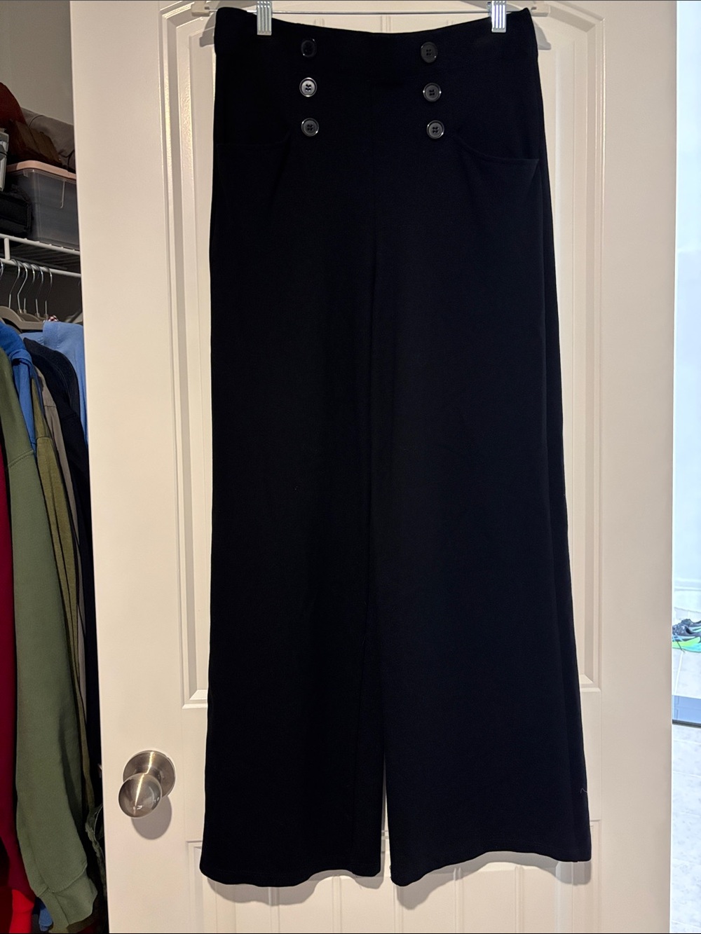 Max Studio Black Wide-Leg High-Rise Pants